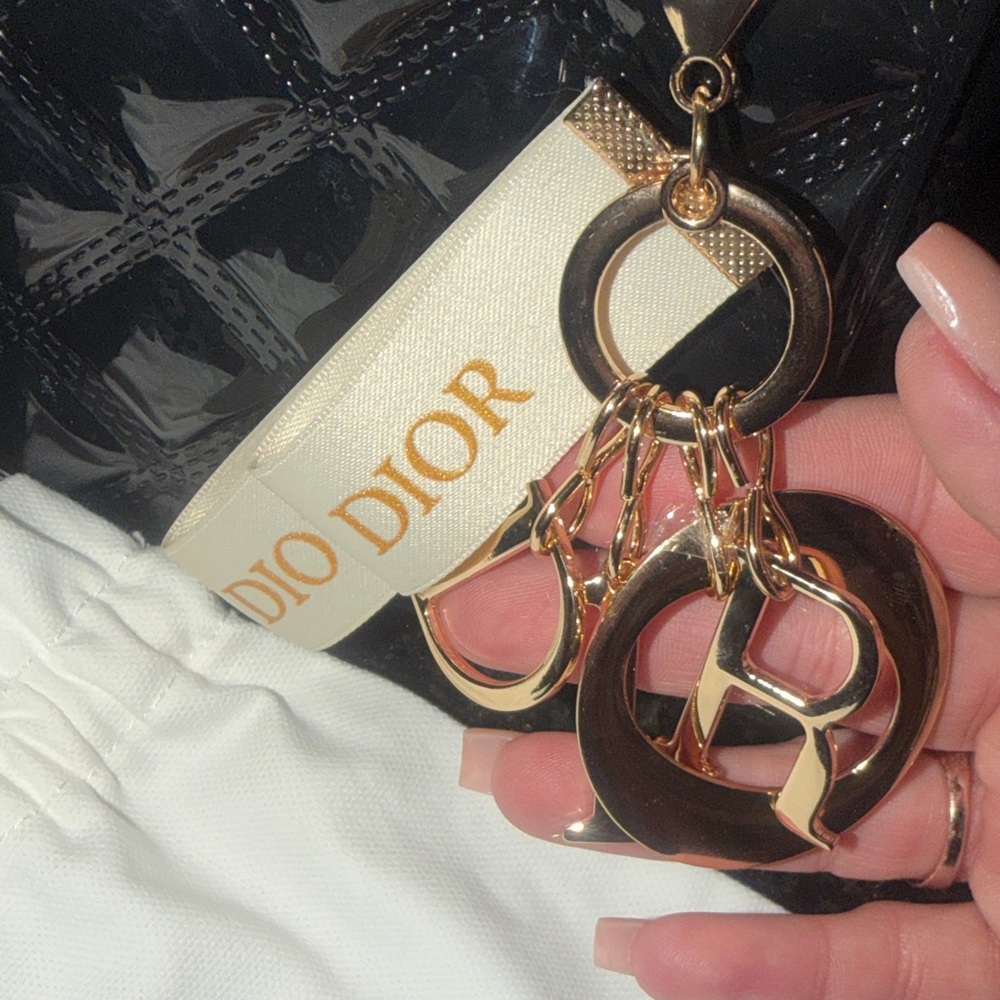 Unbranded Black Mini Bag with Gold Dior Accents - Picture 3 of 7